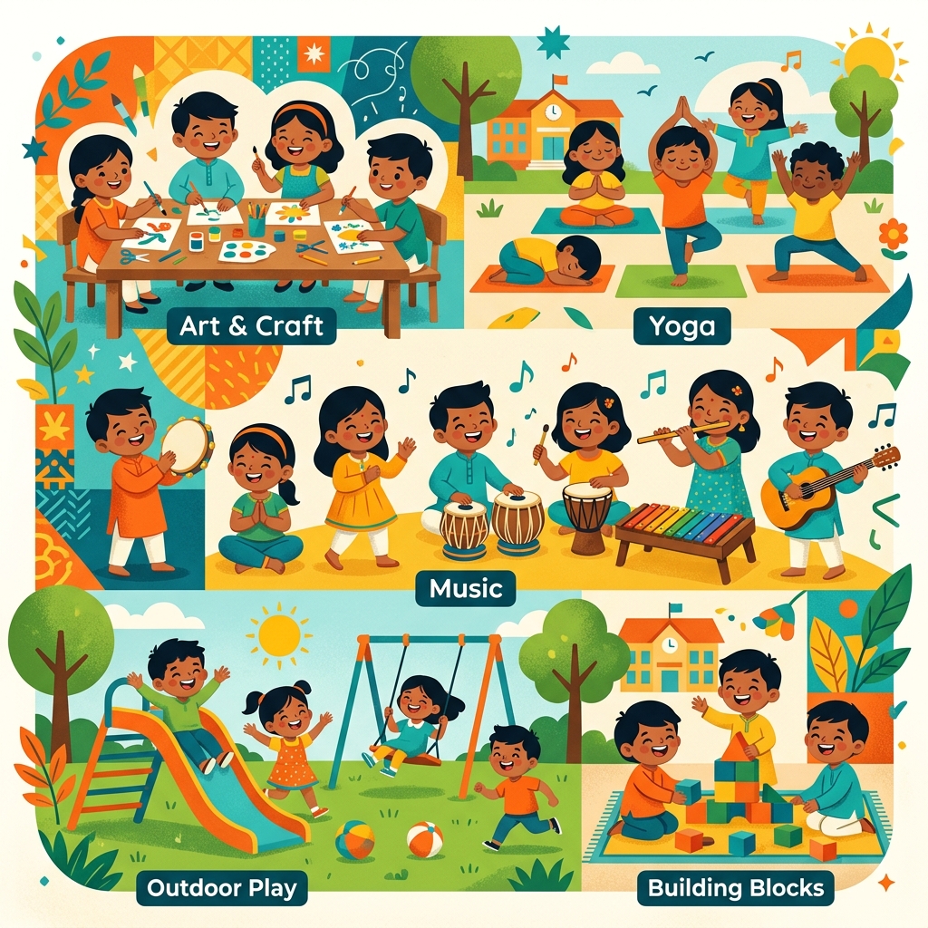 Smart Champs Pre Schools — Children joyfully doing art, dance, music and outdoor activities