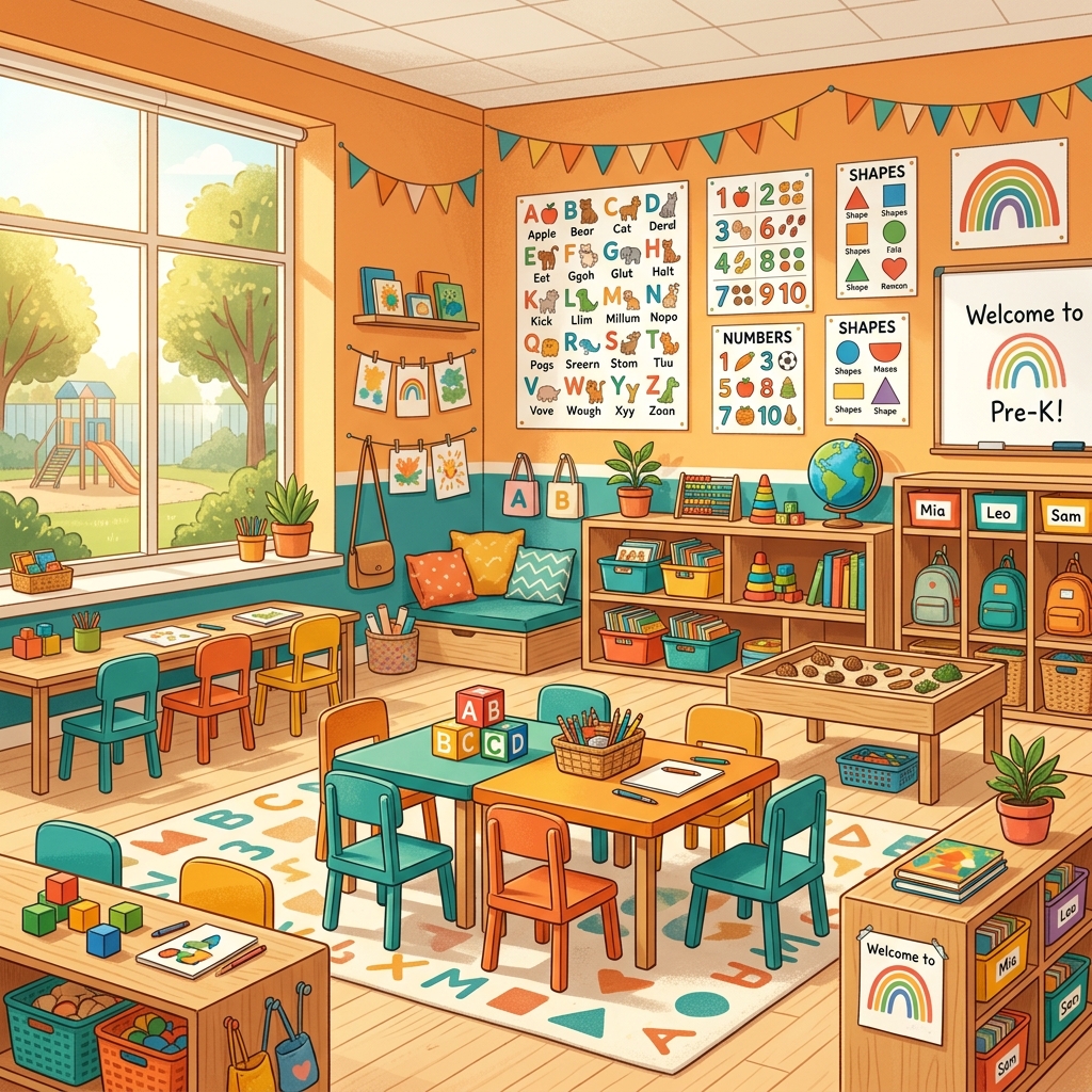 Smart Champs Pre Schools — Vibrant Pre KG classroom with learning materials and happy kids