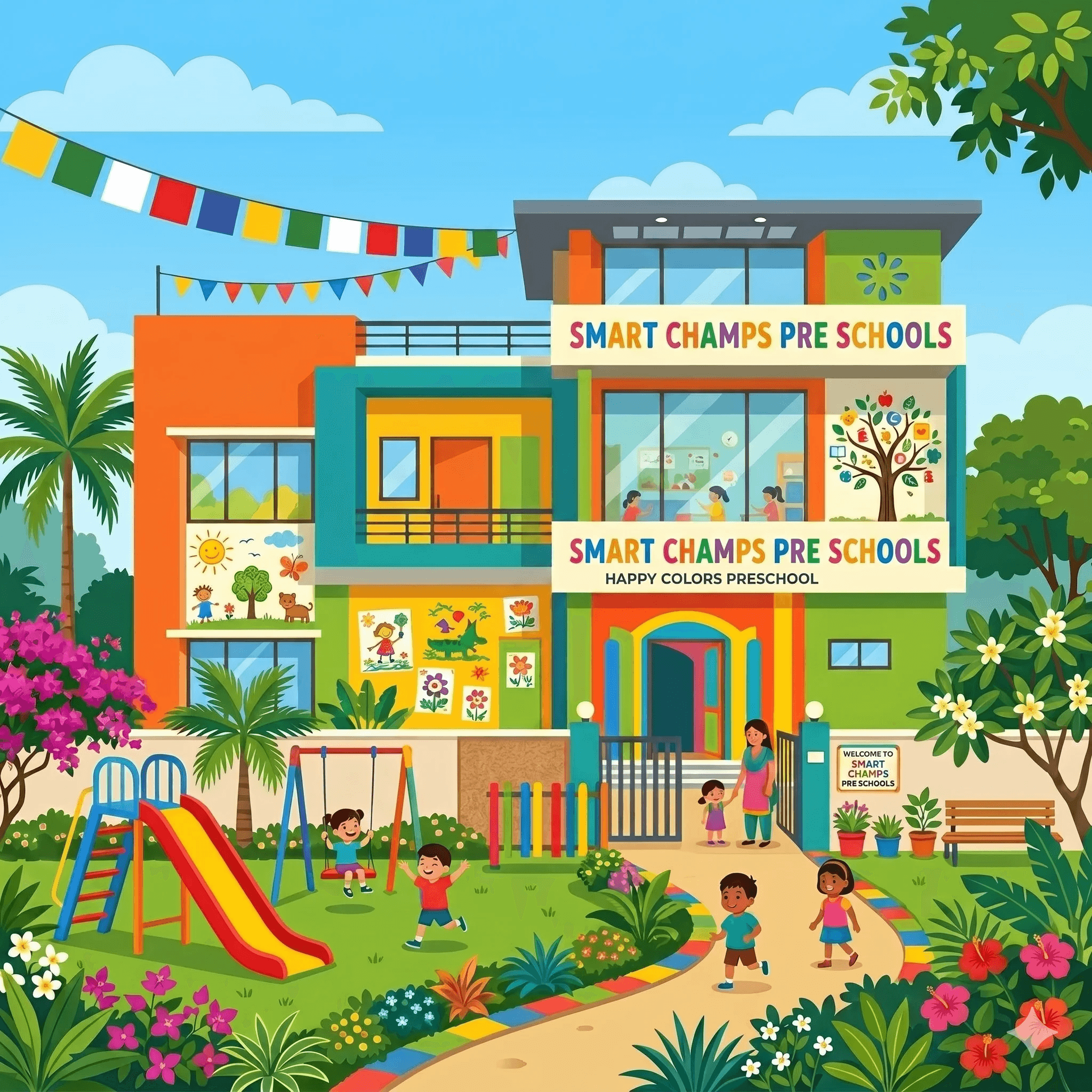 Smart Champs Pre Schools campus building in Ayapakkam, Chennai – colorful, safe and child-friendly